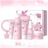 Dongcill Kit per la Cura della Pelle Sakura 7 Pezzi,Set Skincare Viso Completo per Ragazze e Donne