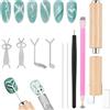 TOROKOM - Set di 9 magneti per unghie a forma di occhio di gatto, multifunzione, a forma di cuore e coniglio, magneti a strisce lunghe per smalto gel, fai da te e design professionale
