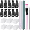 BUTBU Clip Rimozione, 10 Pezzi Berretto Gel Nail Art, per Togliere Smalto Semipermanente, Con 200 chiodi in Cotone, Clip di Rimuovere Cap UV Gel per Strumento di Remover