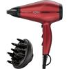 Solac - Asciugacapelli professionale 2400W | Ionizzatore anti-crespo | 6 velocità e temperature | Colpo d'aria fredda | Design compatto | Concentratore + Diffusore | Rosso