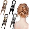 WNTJN Set di 4 Forcine Capelli a Forma di U in Acetato - Fermagli Francesi Prestige per Donne - Eleganti Accessori per Acconciature Chignon, Torsioni e Code - Per Capelli Spessi e Lunghi