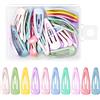 Jinlaili 30 fermagli per capelli a scatto per bambini, 3 cm, in metallo, mini fermagli per capelli, color caramella, forcine per capelli per bambine, accessori per capelli per bambine e ragazze