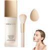 Sugw Miraglow Fondotinta Adattivo over 50 4 in 1,Fondotinta Coreano 30ML | Pelli Mature, Texture Idratante, Lunga Tenuta, SPF 30, Anti-età, Effetto Soft-Focus,Include un pennello e dischetti di cotone