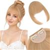 Silk-co Frangia Frontale Capelli Finti Frangetta Clip in Extension Posticci Donna Lisci Fascia Unica con Tempie 21.5g 2Clips Biondo Naturale & Biondo Chiaro