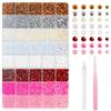 VelvetGlow 30000Pcs Strass Verzierungsset, rosa, bianco, rosso, argento e oro, strass in resina per decorazioni, set di decorazioni da 2/3/4/5/6 mm per abbigliamento, scarpe, progetti fai da te