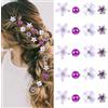 SUBTAVIK 20 pezzi Mini fermagli per capelli a forma di fiore, clip per capelli con perle e strass, accessori per capelli per donne e ragazze, mini fermagli per uso quotidiano, feste, matrimoni (Viola)