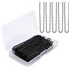KINBOM 100Pezzi Forcina a Forma di u, 7cm Forcine per Acconciature Capelli per Donne Ragazze Acconciature da Sposa Tutti i Tipi di Capelli, con Scatola Di Immagazzinaggio (Nero)