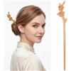FOMIYES Forcina di legno di pesca per ragazze forcine giapponesi vintage fermagli per capelli in legno bacchette chignon clip cinese bacchetta ragazza