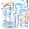 INSEEK Milk - Set per la cura del viso e della pelle, set coreano per la cura della pelle, per adolescenti e ragazze, set per la cura della pelle, set per la cura della pelle da donna, 10 pezzi