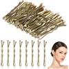 HJZHII Mini forcine per capelli, 50 pezzi, 3,5 cm, piccole forcine per capelli mossi, in metallo, curve, invisibili, per donne e ragazze, acconciature da sposa, chignon lunghi e lisci e ricci, per