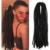 Generic 20 Doppio Ended Dreadlock Estensioni 20 Fili/Pack 0.6cm DE Sintetico Handmade Treccia in Dread Hip-Hop Reggae Estensioni dei Capelli