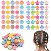 FIQLUL 40 Pezzi Mollette Capelli Bambina, Mini Fermagli Capelli con Fiori e Margherite, Accessori Capelli Neonata in Resina Colorata per Ragazze e Bambine, Mollettine Capelli Piccole Multicolore