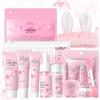 Dongcill 29 Pezzi Kit per la Cura della Pelle Sakura per Ragazze e Donne | include Detergente, Tonico, Crema Viso, Maschera, Siero e Crema per Gli Occhi, Mini Size da Viaggio Prodotti Skincare