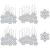 ELNX 40 Pezzi Forcine per Capelli Matrimonio, Fermagli con Fiori in Argento e Strass, Accessori Capelli Sposa e Damigella per Cerimonie e Prom (Stile 4)