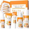 exatta Set Curcuma e Vitamina C Skincare Viso Completo, Skincare Kit con Detergente, Tonico, Siero, Crema Occhi, Crema Viso e Maschera Argilla Viso, Set Regalo Skin Care per Donna