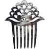 Marycrafts Pettine per Capelli 7 Denti Fiore di Loto in Corno Naturale Fatto a Mano - Accessorio Capelli Donna Artigianale