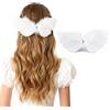 MWOOT Bianco Fermagli capelli con piume, Ali d'angelo Copricapo con piume per donna, Strass Forcine capelli con piumes per costumi di Carnevale, sposa, matrimonio, cosplay, feste