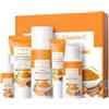 BSMKCL Set per la cura della pelle con curcuma e vitamina C, kit per la cura della pelle per adolescenti e donne, set regalo include detergente viso, toner, siero, crema per gli occhi, crema idratante nutre