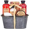 BRUBAKER Set da bagno e doccia 'Garden Flowers' - fragranze floreali di papavero - Set regalo in 7 pezzi in una tinozza decorativa Vintage