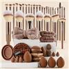 Generic Set di pennelli da trucco da 55 pezzi, fascia e braccialetti, spugne di bellezza