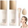 Sugw Fondotinta Adattivo over 50 4 in 1,Fondotinta Coreano 30ML, 2pcs | Pelli Mature, Texture Idratante, Lunga Tenuta, SPF 30, Anti-età, Effetto Soft-Focus,Include un pennello e dischetti di cotone