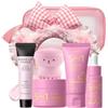 SANZHUAN Glow Up - Set per la cura della pelle per adolescenti dai 10 ai 12 anni, kit viso da viaggio, detergente, siero, crema viso, fascia, primer per il trucco, spazzola per la pulizia e borsa da viaggio