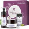 RedMoringa Cofanetto Regalo Donna Kit Skincare Viso Completo | Skincare Kit con Crema Viso, Siero Anti-rughe, Integratore Collagene | Idea Regalo Donne Set Skincare Redmoringa | L'unico IN & OUT