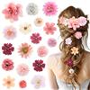 Kiiwah 18 Pezzi Mollette Fiori per Capelli per Donne e Ragazze, Fermaglio Fiore Seta Mollette Fiori Artificiali per Capelli Fiore Boho per Sposa Festa Spiaggia Nozze Estate