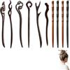 YEDOUALE 10 Bacchette per Capelli in Legno e Bambu, Forcine Cinesi Vintage per Chignon Donna, Accessori per Capelli Lunghi, Raccolti, Cerimonia e Uso Quotidiano