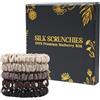 Generic Set di 5 elastici per capelli in seta di gelso, elastici per coda di cavallo, accessori per capelli da donna in confezione regalo