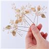 Lusofie 3 Pezzi Forcine per Capelli da Sposa Fiore Perla Fermaglio Capelli Sposa Lamina d'Oro Fermagli per Capelli Sposa Gemma Gioielli Strass Accessori Capelli Sposa Ragazze Fermacapelli Donna