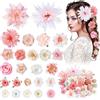 Yaunming Set di 25 fermagli per capelli a forma di fiore, fermagli per capelli da donna, clip a coccodrillo antiscivolo, per feste, matrimoni e tutti i giorni