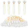 Lusofie 18 Pezzi Forcine per Capelli con Perle da Sposa Clip a Forma di U Accessori per Capelli Dorati Perle da Sposa Forcine per Capelli da Donna Accessori per Capelli per Ragazze Copricapo