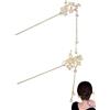 KGDUYC 2pcs Boccoli per Capelli Cinesi, Bastoncini Premium, Vintage, Fermagli a Nappa Antico, Forcine Spirale, Fiore per Hanfu, Regalo DIY per Capelli Femmine