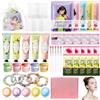 Muiefe Set Spa Party da 50 Pezzi per Ragazze, Set Regalo per Donne, Kit da Viaggio con Maschere Viso, Cerotti Occhi, Crema Mani, Balsamo Labbra e Maschera Labbra, Bombe Bagno e Sacchetti Regalo