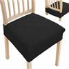 Ystyle Coprisedie Elasticizzato Universale 6 Pezzi, Nero | Fodere per Cuscini Sedie Cucina senza Schienale, Removibili Lavabili Antimacchia Resistente, Soggiorno Hotel Ristorante