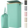 Lifewit Cesto Portabiancheria Salvaspazio, Cesta Biancheria Sporca con Coperchio, Porta Biancheria Sporca Slim per Bagno, Laundry Basket per Camera da Letto, Bagno, Lavanderia, 70 L, Blu Verde