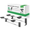 ATM appendiabiti estraibili per armadio 2 pezzi 300 mm cromo lucido 6 kg | Asta telescopica, scorrimento salvaspazio, struttura in acciaio, organizzazione guardaroba, uso domestico quotidiano