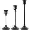 SSIMIDAPT 3 Pezzi Portacandele in Metallo, Candeliere da Tavolo, Candelabro Moderno, Portacandele da Tavolo Ornamento Decorazioni per Feste Matrimoni Cene Compleanni Decorazioni per la Casa (Nero)
