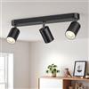 Gr4tec Faretti da Soffitto Orientabili 3 Luci, Binario Faretti GU10, Nero | Moderna Lampadario da Soffitto Industriale, Faretto da Parete Interno per Cucina Soggiorno Camera da Letto, Senza Lampadine