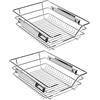 Daromigo 2x Cassetto Telescopico Cestello Estraibile 40cm per i Mobili da Cucina, con Guide Scorrevoli, Cassetti Telescopici Metallo Cromato, Cestelli da Cucina Estraibile