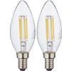 OSRAM Lampada LED E14, Bianca Fredda, 4000 K, 4 W, Equivalenti a 40 W, Opaco, LED Retrofit CLASSIC B, Chiaro, 2 Unità