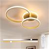 Mckalen Plafoniera LED Soffitto Dimmerabile, 42W 4700LM Moderna Lampada LED Soffitto con Telecomando 3000K-6500K, Oro Lampadario Soffitto Rotondo in Acrilico per Soggiorno Camera da Letto Cucina