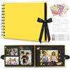 DazSpirit Album Fotografico A5, Scrapbook Fai da Te, 40 Pagine Nere | 20 Fogli Con 6 Pennarelli Metallici E 8 Adesivi Per Foto, Portafoto E Libro Dei Ricordi Per Matrimonio, Viaggio E Compleanno