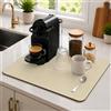 SOQKEEN Tappetino Scolapiatti 50x40 cm, Beige Assorbente Cucina | Design Elegante, Facile da Pulire, Tagliabile, Base Antiscivolo, Protegge il Piano Cucina, Ideale per Scolapiatti e Caffè