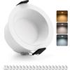 HOMEOW 20 Pezzi Faretti da Soffitto Antiriflesso, Foro 72mm - 80mm | Faretti LED da Incasso per Cartongesso 7W IP44 230V, Bianco Caldo 2700K Luce Naturale 4000K Bianca Fredda 6000K