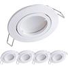 YanFeiYit 5 faretti da incasso a LED ultra piatti, modulo in ceramica intercambiabile da 5 W, 230 V, dimmerabili, bianco caldo 3000 K, orientabili, colore bianco opaco