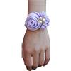 PTNKUIIY 2 pezzi fiore da polso per damigella d'onore, da sposa, da polso, da sposa, da polso, da donna, da donna, in colore viola chiaro