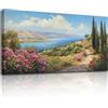 MHARTK66 Quadri Moderni Soggiorno Grandi, 50x100 cm Stampe da Parete Strada di Montagna sul Lago, Quadro Camera da Letto Su Tela Decorazioni Parete Bagno Ufficio Sala Da Pranzo