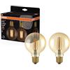 OSRAM LED Vintage Edition 1906 Lampe, Globe 95 Gold, E27, 6.5 Watt, Oro, Comfort Bianco Caldo, 2400 Kelvin, 2-Pack